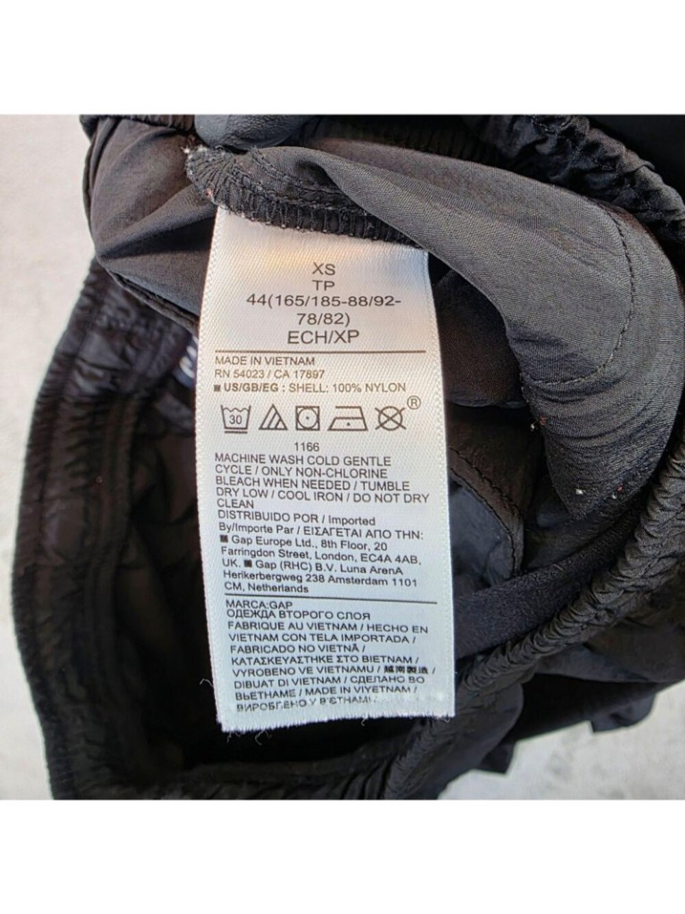 Gap Tech Cargo Jog Pants Mens XS Black Nylon Joggers Elastic Waist Cargo - Picture 4 of 12